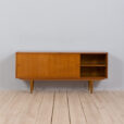 Scandinavian mid century teak sideboard with drawers scaled