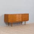 Scandinavian mid century teak sideboard with drawers scaled