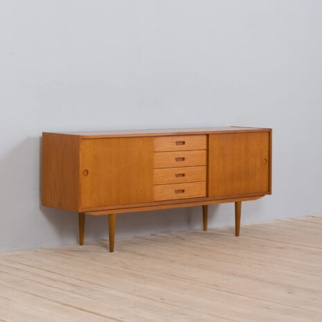 22074 Scandinavian mid century teak sideboard with 4 drawers-6 Scandinavian mid century teak sideboard with drawers scaled