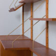Modular teak wall unit with  cabinets and home office desk PS Sorensen Cadovius shelving system Denmark s  scaled