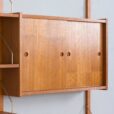 Modular teak wall unit with  cabinets and home office desk PS Sorensen Cadovius shelving system Denmark s  scaled