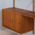 Modular teak wall unit with  cabinets and home office desk PS Sorensen Cadovius shelving system Denmark s  scaled