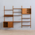 Modular teak wall unit with  cabinets and home office desk PS Sorensen Cadovius shelving system Denmark s  scaled