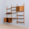 Modular teak wall unit with  cabinets and home office desk PS Sorensen Cadovius shelving system Denmark s  scaled