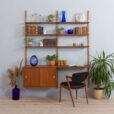 VintageRandersmodularteakshelvingsystemwithadesk,SorensenCadoviuswallunit,Denmarks