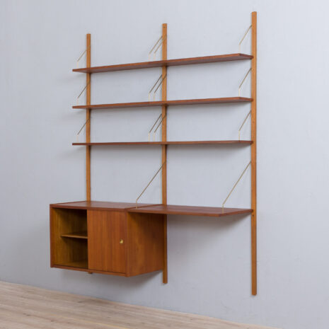 22079.1 Vintage modular teak shelving system with a desk and a cabinet in style of Sorensen Cadovius wall unit, Denmark 1960s-10 VintageRandersmodularteakshelvingsystemwithadesk,SorensenCadoviuswallunit,Denmarks
