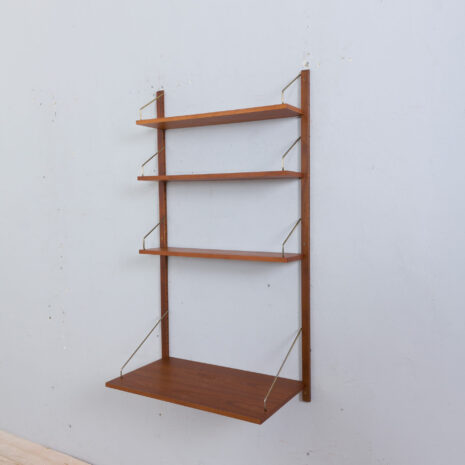 22080 Home office Cadovius teak wall unit with a desk shelf, Denmark, 1960s-5 Home office Cadovius teak wall unit with a desk shelf Denmark s scaled