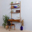 Home office teak desk wall unit with modular shelves by Thygesen and Sorensen for Hansen Guldborg Denmark s scaled