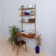 Home office teak desk wall unit with modular shelves by Thygesen and Sorensen for Hansen Guldborg Denmark s scaled
