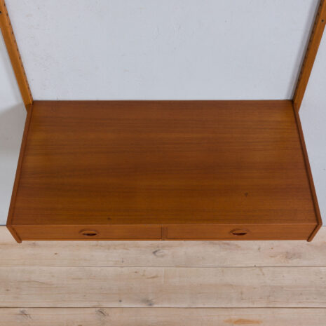 22082 Home office teak desk wall unit with 3 modular shelves by Thygesen and Sorensen for Hansen _ Guldborg, Denmark 1960s-8 Home office teak desk wall unit with modular shelves by Thygesen and Sorensen for Hansen Guldborg Denmark s scaled