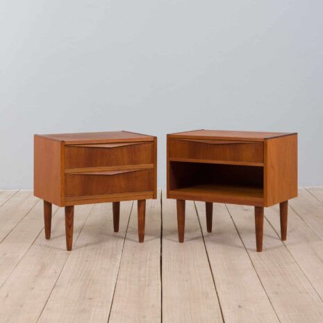 21010 Danish teak 2 nightstands with a drawer -1 Danish teak nightstands with a drawer