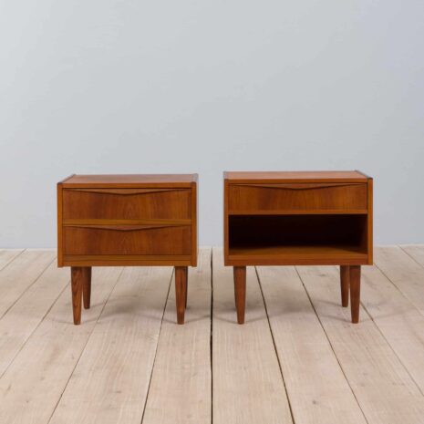 21010 Danish teak 2 nightstands with a drawer -2 Danish teak nightstands with a drawer