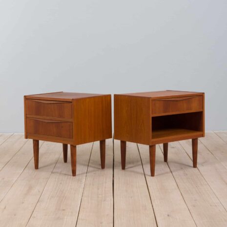 21010 Danish teak 2 nightstands with a drawer -3 Danish teak nightstands with a drawer