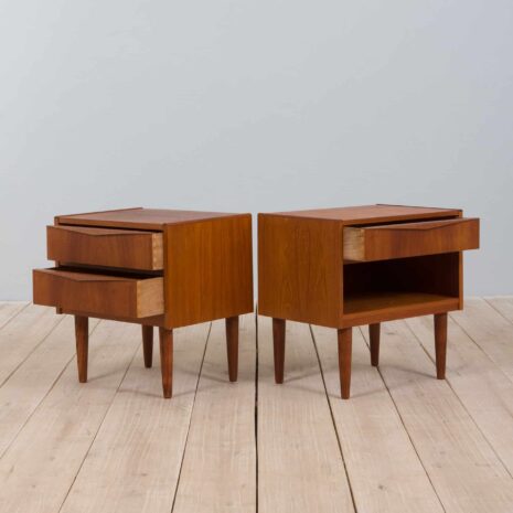 21010 Danish teak 2 nightstands with a drawer -4 Danish teak nightstands with a drawer