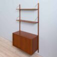Hansen Guldborg one bay teak wall unit with  shelves and  sliding doors cabinet za