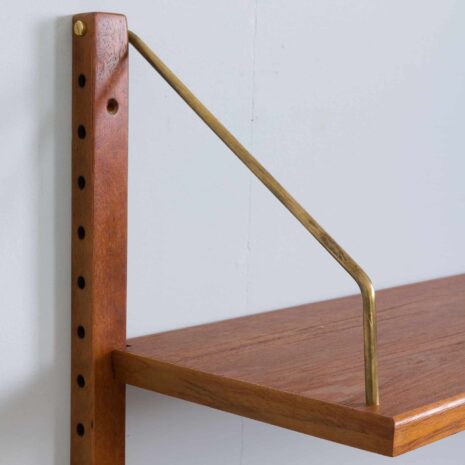 21306 Hansen Guldborg one bay teak wall unit with 4 shelves and 1 sliding doors cabinet za-11 Hansen Guldborg one bay teak wall unit with shelves and sliding doors cabinet za