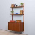 Hansen Guldborg one bay teak wall unit with  shelves and  sliding doors cabinet za