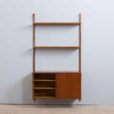 Hansen Guldborg one bay teak wall unit with  shelves and  sliding doors cabinet za
