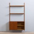 Hansen Guldborg one bay teak wall unit with  shelves and  sliding doors cabinet za