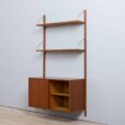 Hansen Guldborg one bay teak wall unit with  shelves and  sliding doors cabinet za