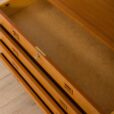 Scandinavian mid century bookcase with chest of drawers in light teak s