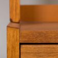 Scandinavian mid century bookcase with chest of drawers in light teak s