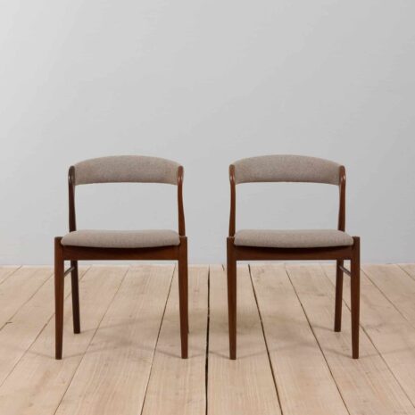 22001 Pair of mid century teak dining chairs in Kristiansen Harlev Danish style, 1960s-22 Pair of mid century teak dining chairs in Kristiansen Harlev Danish style s