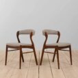 Pair of mid century teak dining chairs in Kristiansen Harlev Danish style s