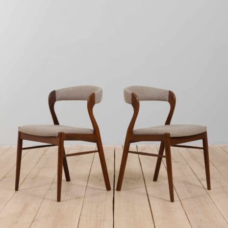 22001 Pair of mid century teak dining chairs in Kristiansen Harlev Danish style, 1960s-23 Pair of mid century teak dining chairs in Kristiansen Harlev Danish style s
