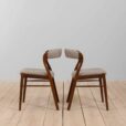 Pair of mid century teak dining chairs in Kristiansen Harlev Danish style s