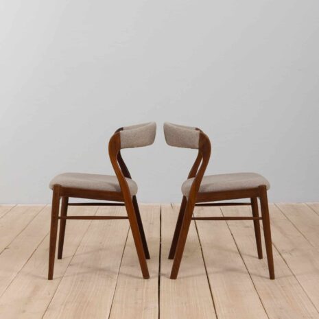 22001 Pair of mid century teak dining chairs in Kristiansen Harlev Danish style, 1960s-24 Pair of mid century teak dining chairs in Kristiansen Harlev Danish style s