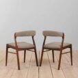 Pair of mid century teak dining chairs in Kristiansen Harlev Danish style s