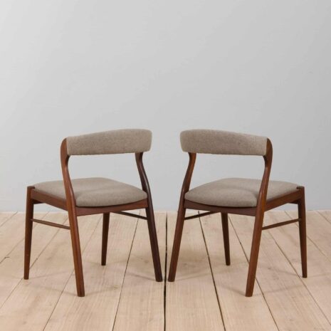 22001 Pair of mid century teak dining chairs in Kristiansen Harlev Danish style, 1960s-25 Pair of mid century teak dining chairs in Kristiansen Harlev Danish style s