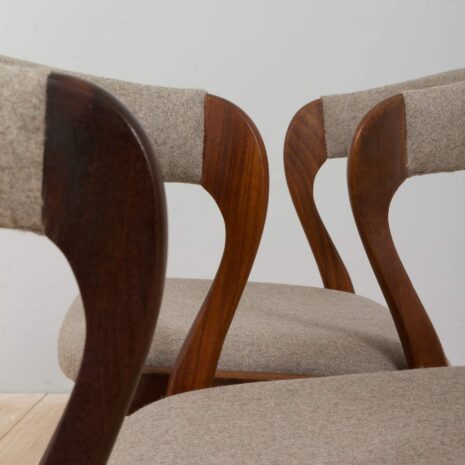 22001 Pair of mid century teak dining chairs in Kristiansen Harlev Danish style, 1960s-29 Pair of mid century teak dining chairs in Kristiansen Harlev Danish style s