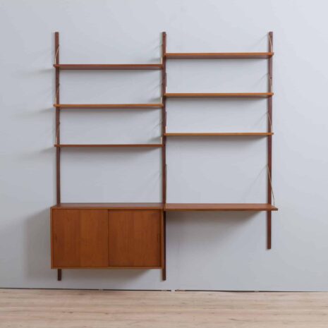 22040 Hansen Guldborg 2 bay teak wall unit w- desk-3 Hansen Guldborg bay teak wall unit w desk