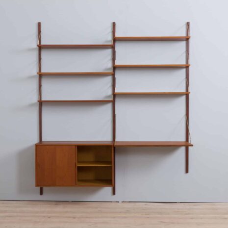 22040 Hansen Guldborg 2 bay teak wall unit w- desk-4 Hansen Guldborg bay teak wall unit w desk