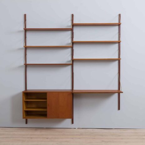 22040 Hansen Guldborg 2 bay teak wall unit w- desk-5 Hansen Guldborg bay teak wall unit w desk