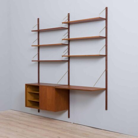 22040 Hansen Guldborg 2 bay teak wall unit w- desk-6 Hansen Guldborg bay teak wall unit w desk