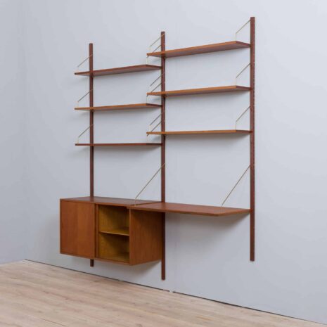 22040 Hansen Guldborg 2 bay teak wall unit w- desk-7 Hansen Guldborg bay teak wall unit w desk