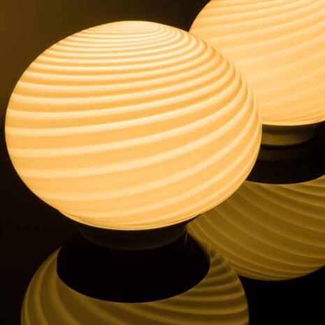 22047 pair of Italian Murano table lamps in glare swirl glass-9 pair of Italian Murano table lamps in glare swirl glass