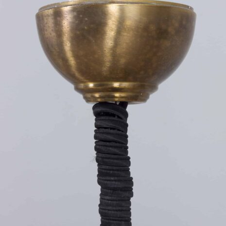 22048 Italian Murano glass swirl pendant lamp with brass details, 1960s-2 Italian Murano glass swirl pendant lamp with brass details s