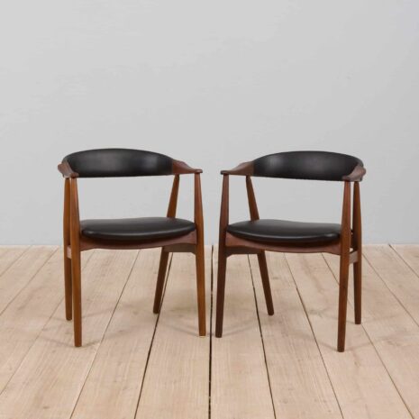 22067 pair of danish teak chairs-21 pair of danish teak chairs