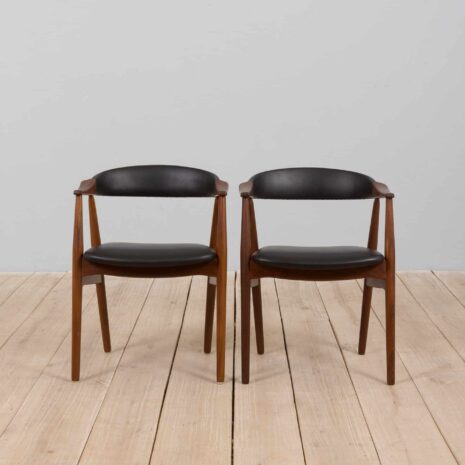 22067 pair of danish teak chairs-23 pair of danish teak chairs