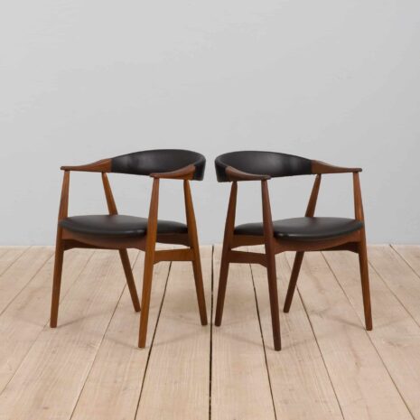 22067 pair of danish teak chairs-24 pair of danish teak chairs