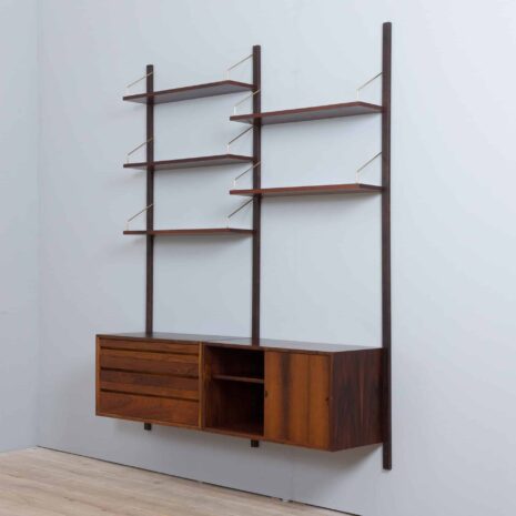 22096 Danish rosewood royal Cado wall unit with 2 cabinets and modular shelving-6 Danish rosewood royal Cado wall unit with cabinets and modular shelving