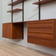 Royal Cado Teak wall unit with  cabinets and modular shelving system Cadovius
