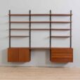 Royal Cado Teak wall unit with  cabinets and modular shelving system Cadovius