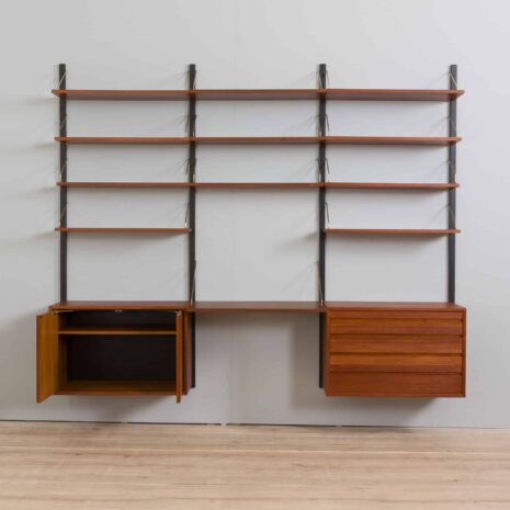 22097 Royal Cado Teak wall unit with 3 cabinets and modular shelving system, Cadovius_-4 Royal Cado Teak wall unit with cabinets and modular shelving system Cadovius