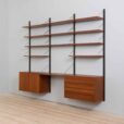 Royal Cado Teak wall unit with  cabinets and modular shelving system Cadovius