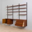 Royal Cado Teak wall unit with  cabinets and modular shelving system Cadovius